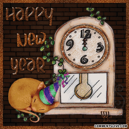 New Year Rat Clock picture