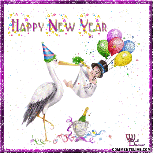 Stork New Year picture