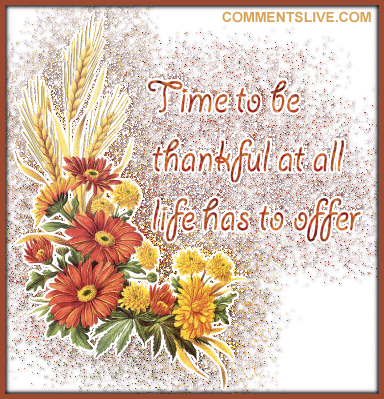 Time To Be Thankful