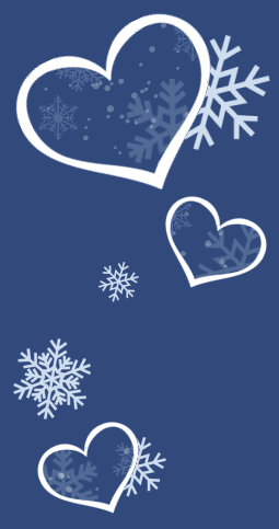 Heart Snowflakes Blue