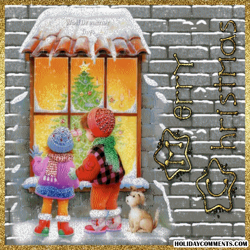 Children Puppy Christmas Picture